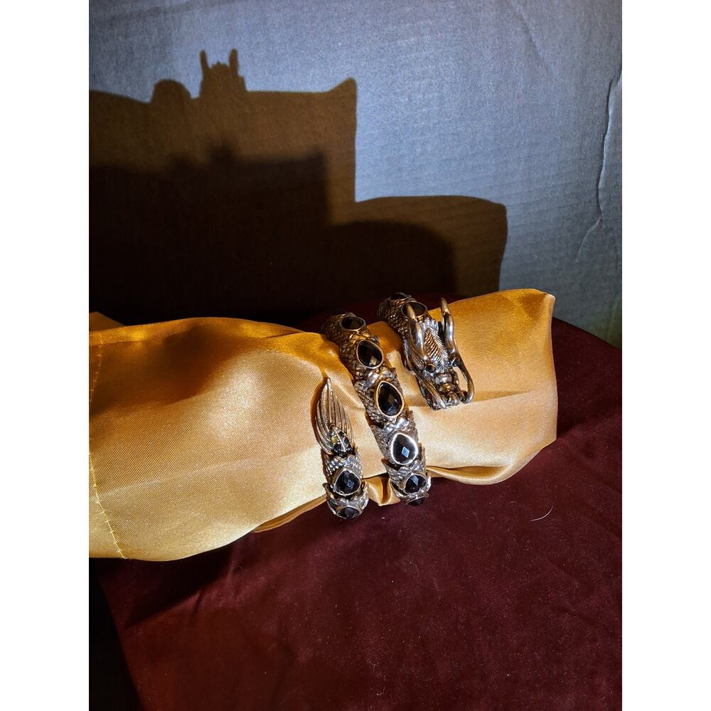 DRAGON BRACELET, COIL BRACELET,  STRETCH, FLEXIBLE Goth style